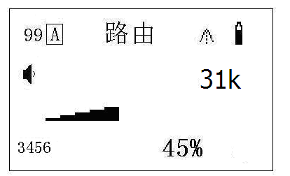 地下管線探測(cè)儀路由測(cè)量（峰值）時(shí)顯示屏狀況