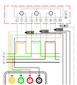 六路差動保護(hù)矢量分析儀三相四線接線示意圖