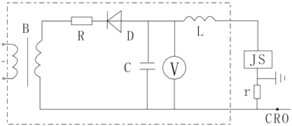 避雷器放電計(jì)數(shù)器測(cè)試儀標(biāo)準(zhǔn)沖擊電流檢測(cè)法的原理接線圖