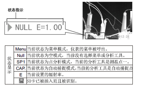 紅外熱成像儀狀態(tài)指示界面